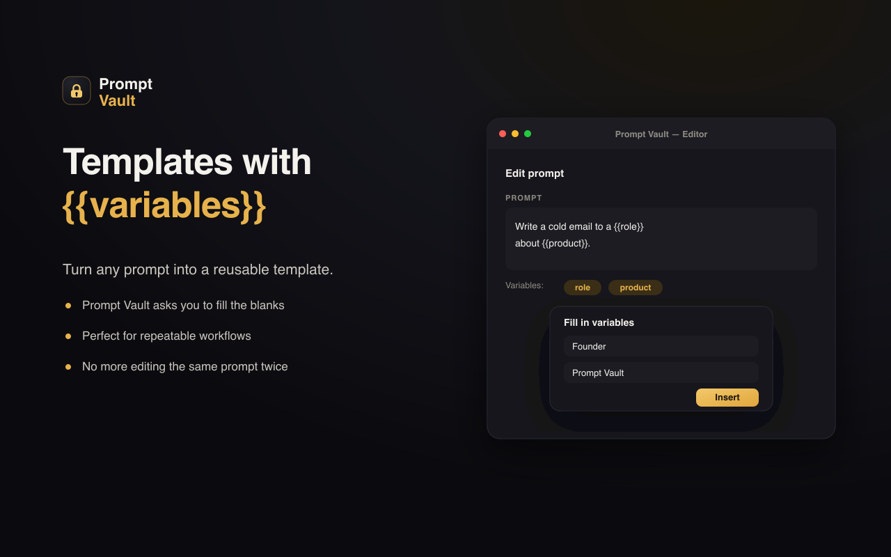 AI prompt templates with variables